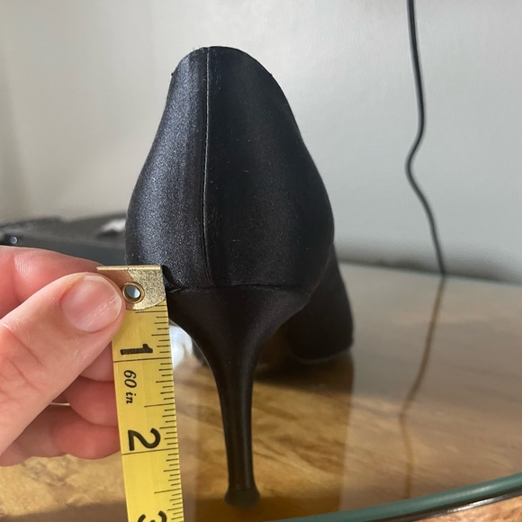 STUART WEITZMAN Pumps {7M} Open-Toe Black Crystals - Picture 9 of 10